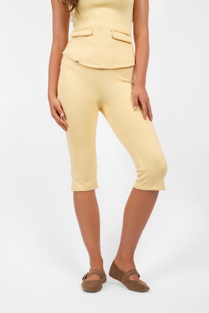 SIGNATURE CAPRI TROUSER - BUTTER YELLOW
